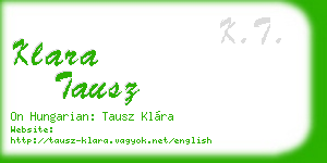 klara tausz business card